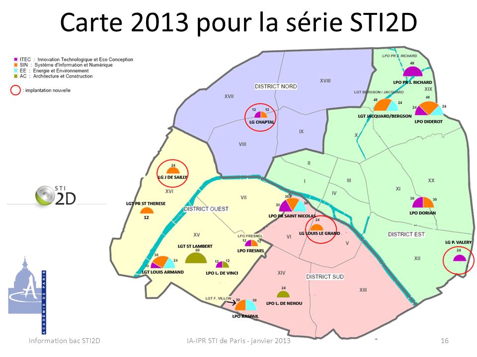 Carte 2013 pour la série STI2D