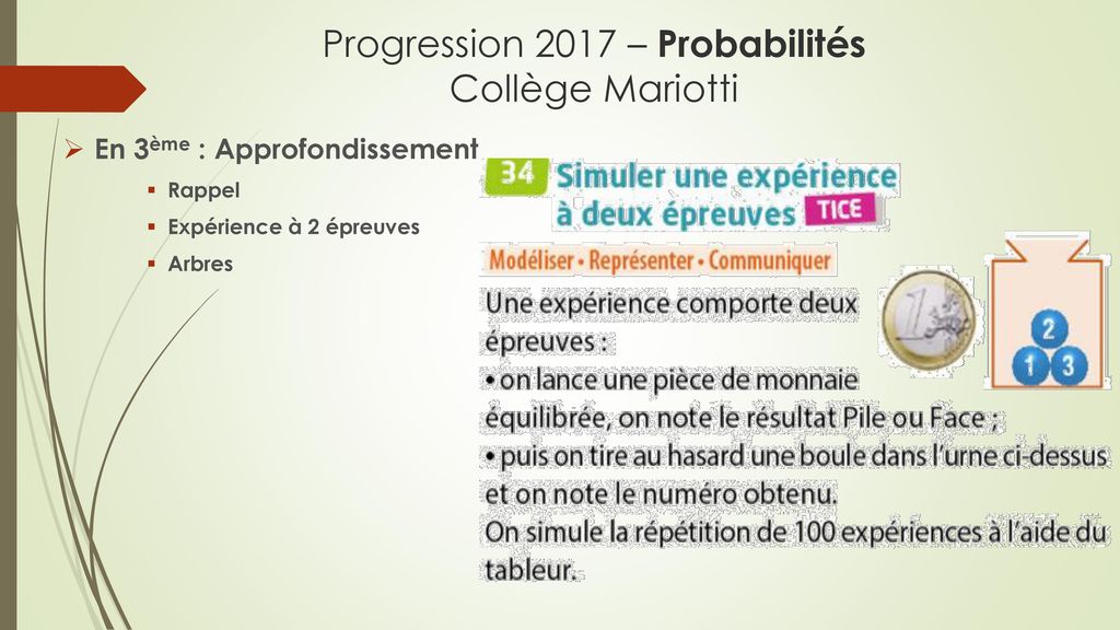 Progression 2017 – Probabilités Collège Mariotti
