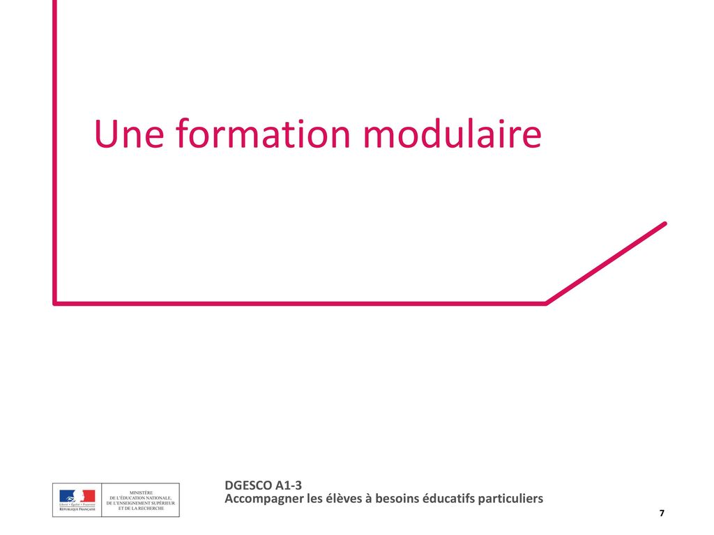 Une formation modulaire