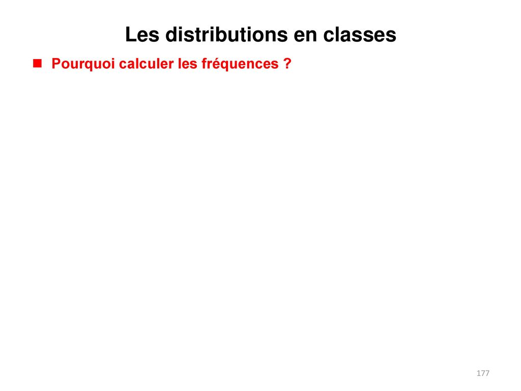 Les distributions en classes