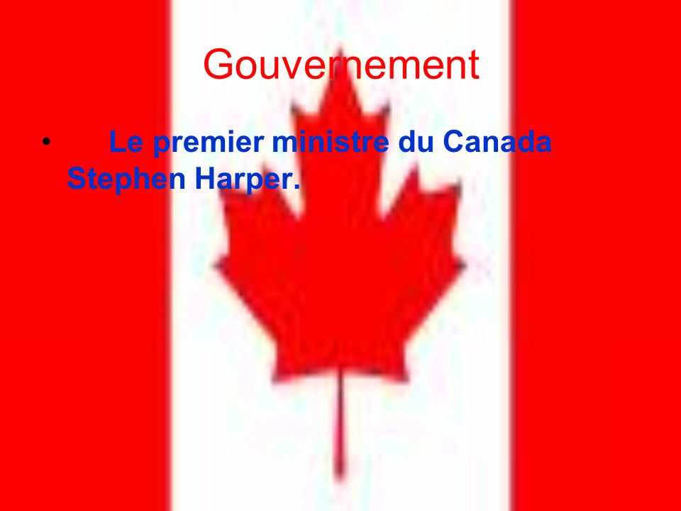 Gouvernement Le premier ministre du Canada Stephen Harper.