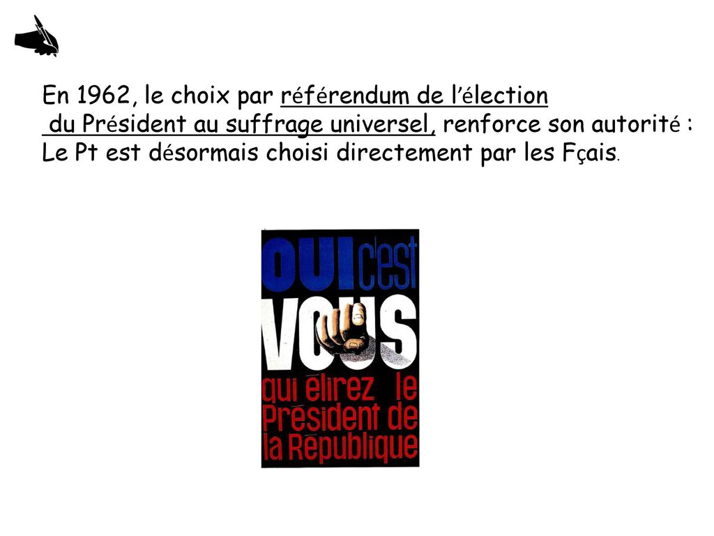 En 1962, le choix par référendum de l’élection