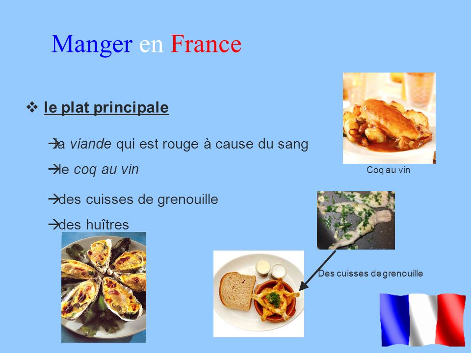 Manger en France le plat principale