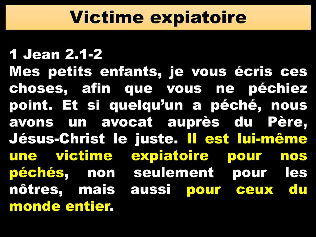 Victime expiatoire 1 Jean 2.1-2