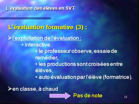 L’évaluation formative (3) :