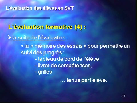 L’évaluation formative (4) :