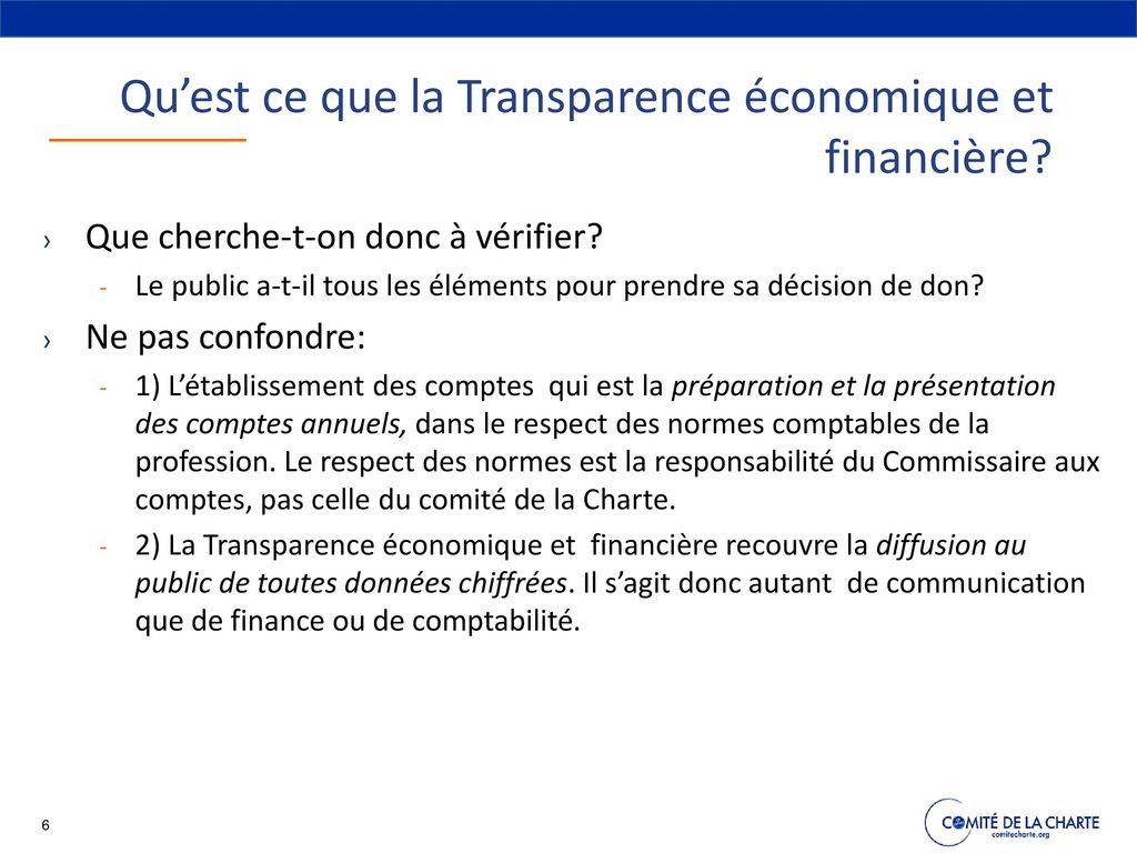 Qu’est ce que la Transparence économique et financière