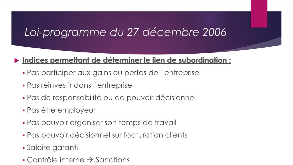 Loi-programme du 27 décembre 2006
