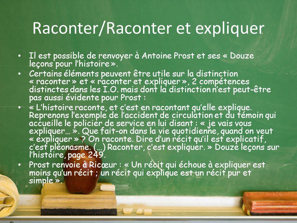 Raconter/Raconter et expliquer