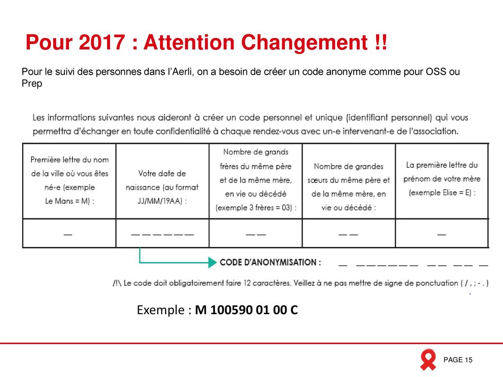 Pour 2017 : Attention Changement !!