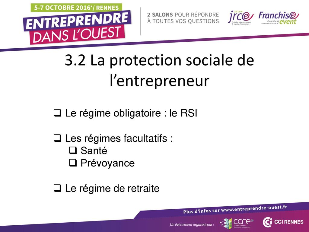 3.2 La protection sociale de l’entrepreneur