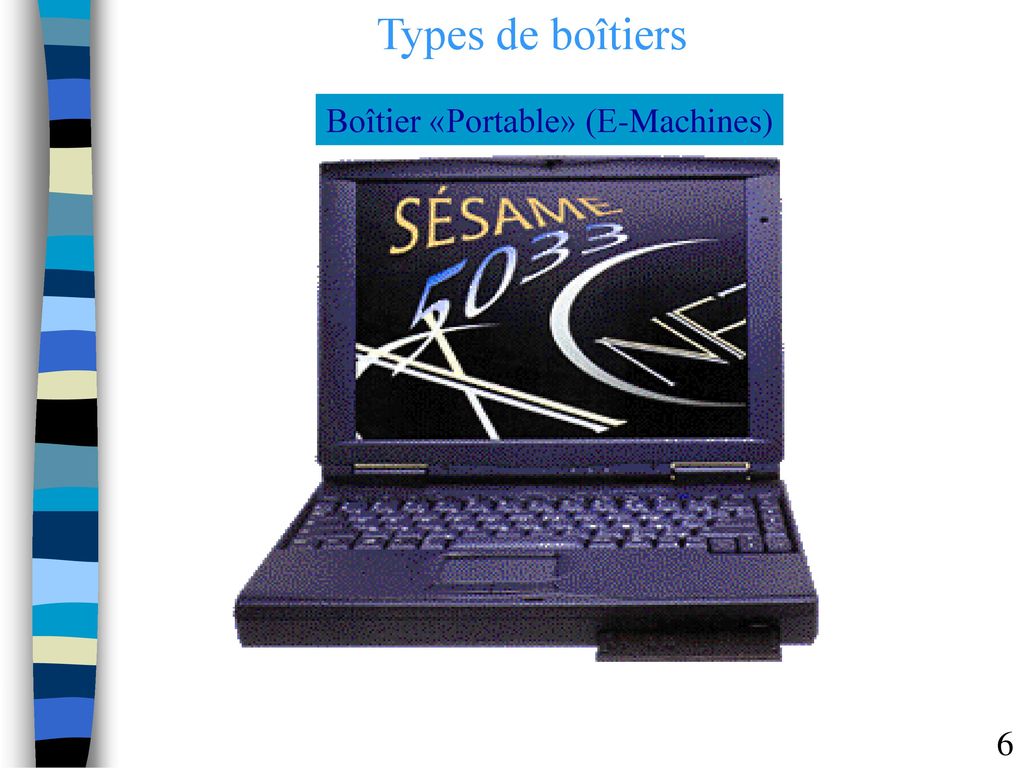 Types de boîtiers Boîtier «Portable» (E-Machines) 6