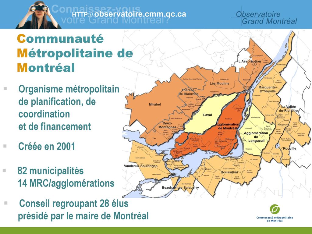 Communauté Métropolitaine de Montréal Organisme métropolitain