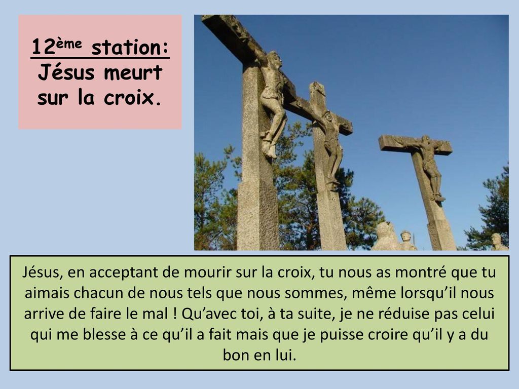 12ème station: Jésus meurt sur la croix.