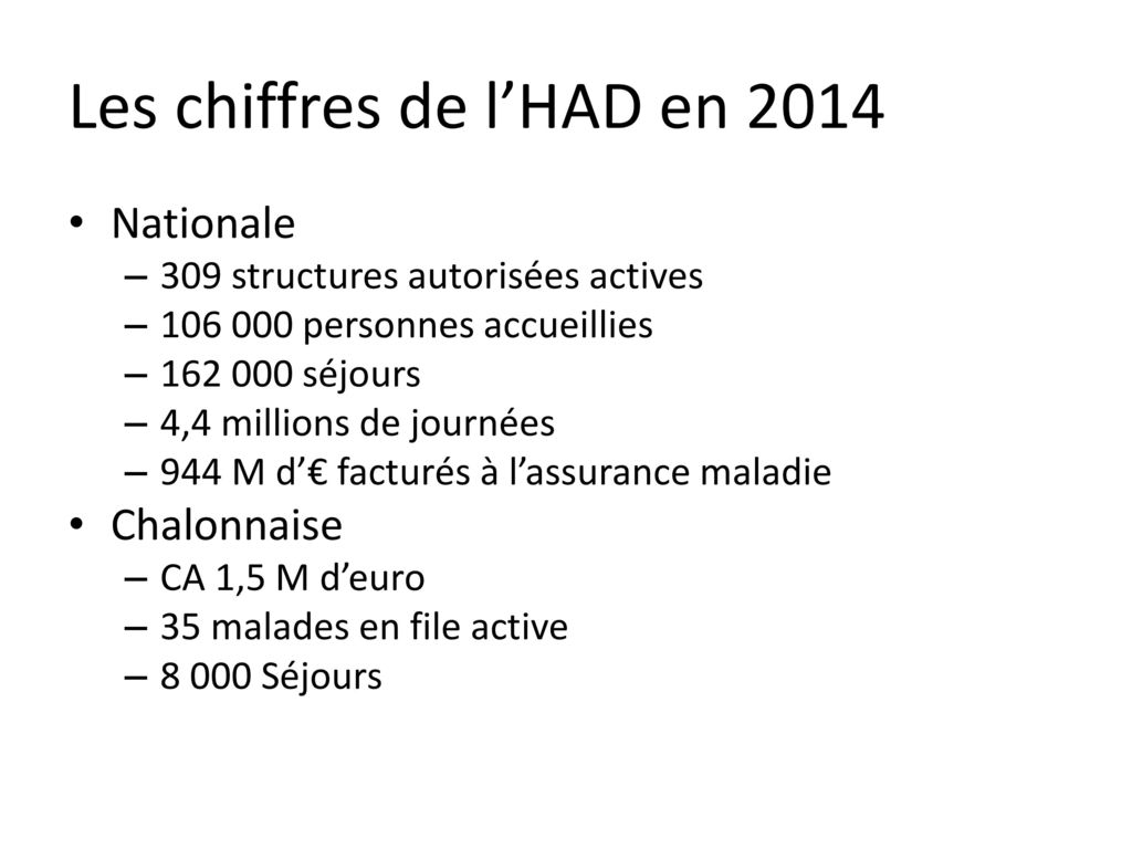 Les chiffres de l’HAD en 2014