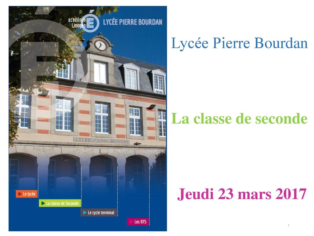 Lycée Pierre Bourdan La classe de seconde Jeudi 23 mars 2017