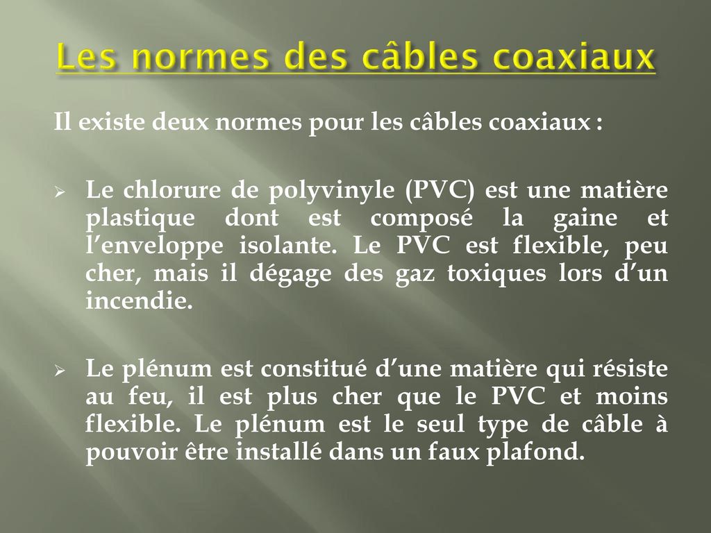 Les normes des câbles coaxiaux