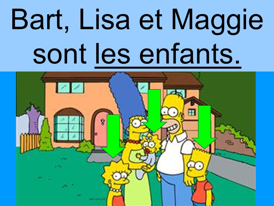 Bart, Lisa et Maggie sont les enfants.