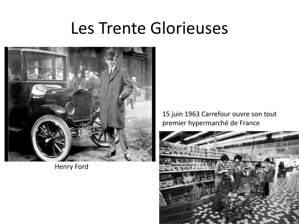 Les Trente Glorieuses 15 juin 1963 Carrefour ouvre son tout premier hypermarché de France.