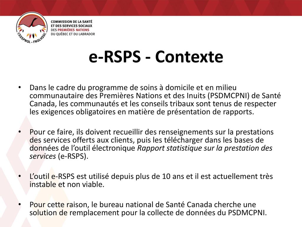 e-RSPS - Contexte