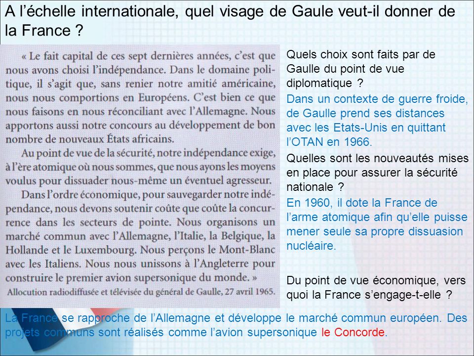 A l’échelle internationale, quel visage de Gaule veut-il donner de la France