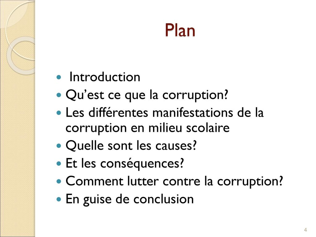 Exemple Dexposé Sur La Corruption 1015