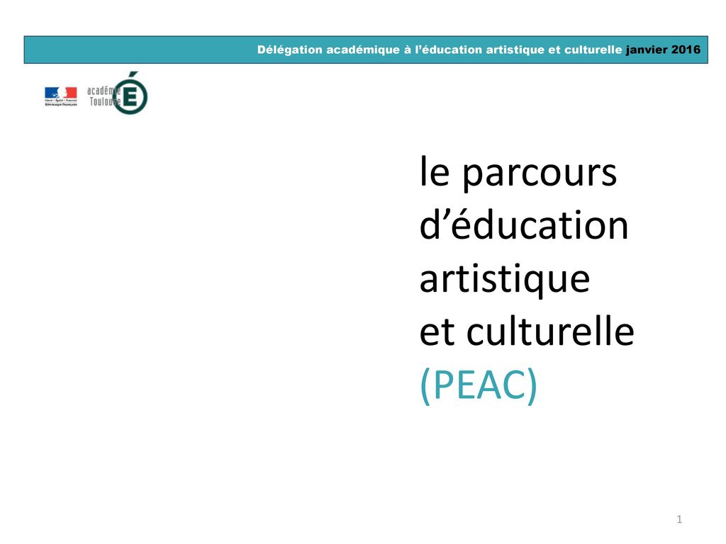 le parcours d’éducation artistique et culturelle (PEAC)