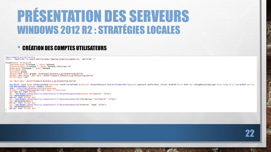 Présentation des serveurs Windows 2012 R2 : stratégies locales