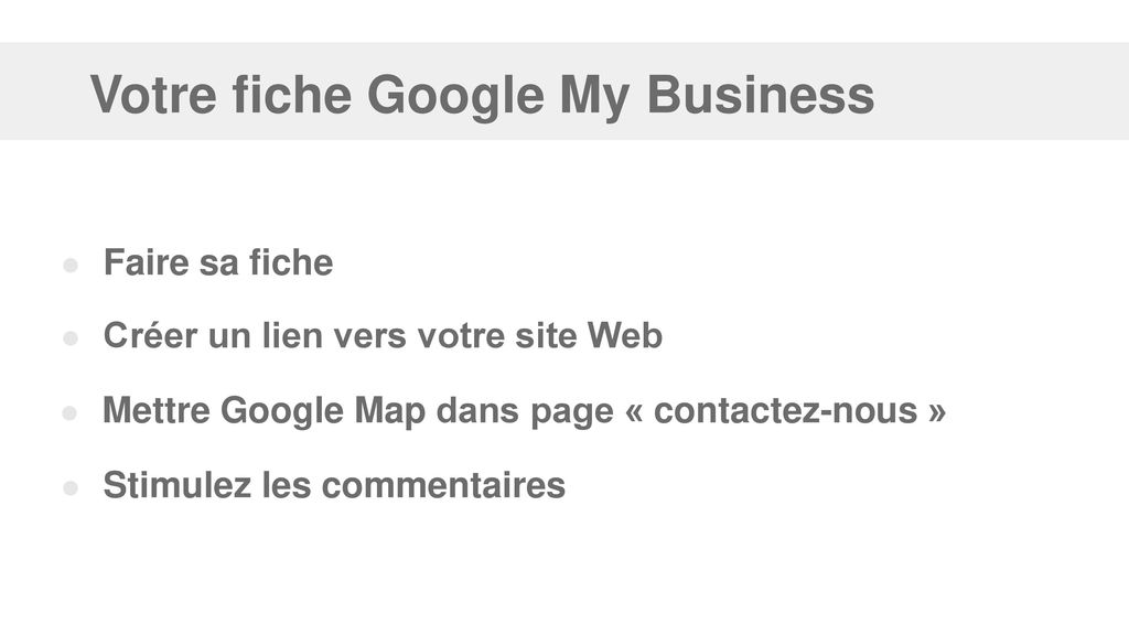 Votre fiche Google My Business