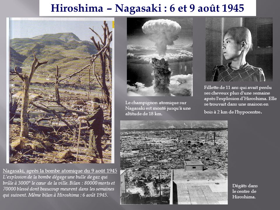 Hiroshima – Nagasaki : 6 et 9 août 1945