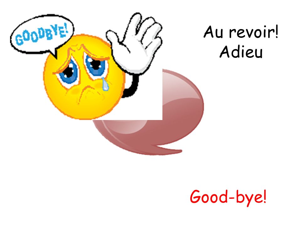 Au revoir! Adieu Good-bye!