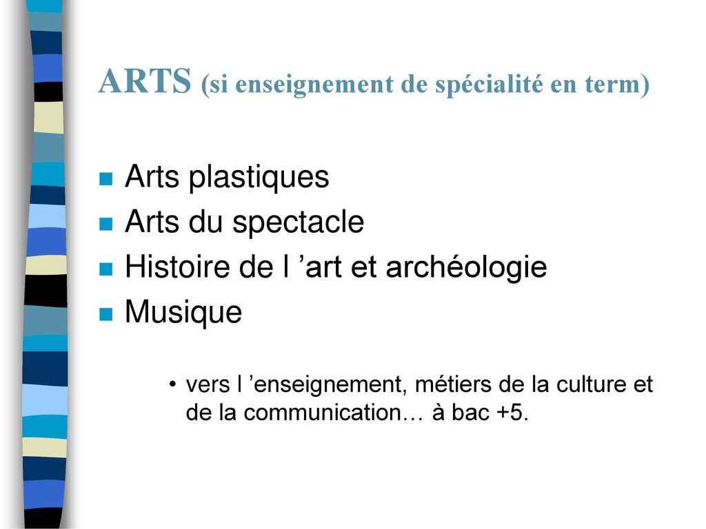 ARTS (si enseignement de spécialité en term)