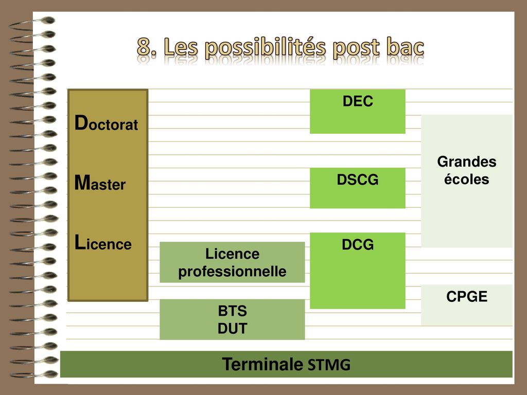 8. Les possibilités post bac Licence professionnelle
