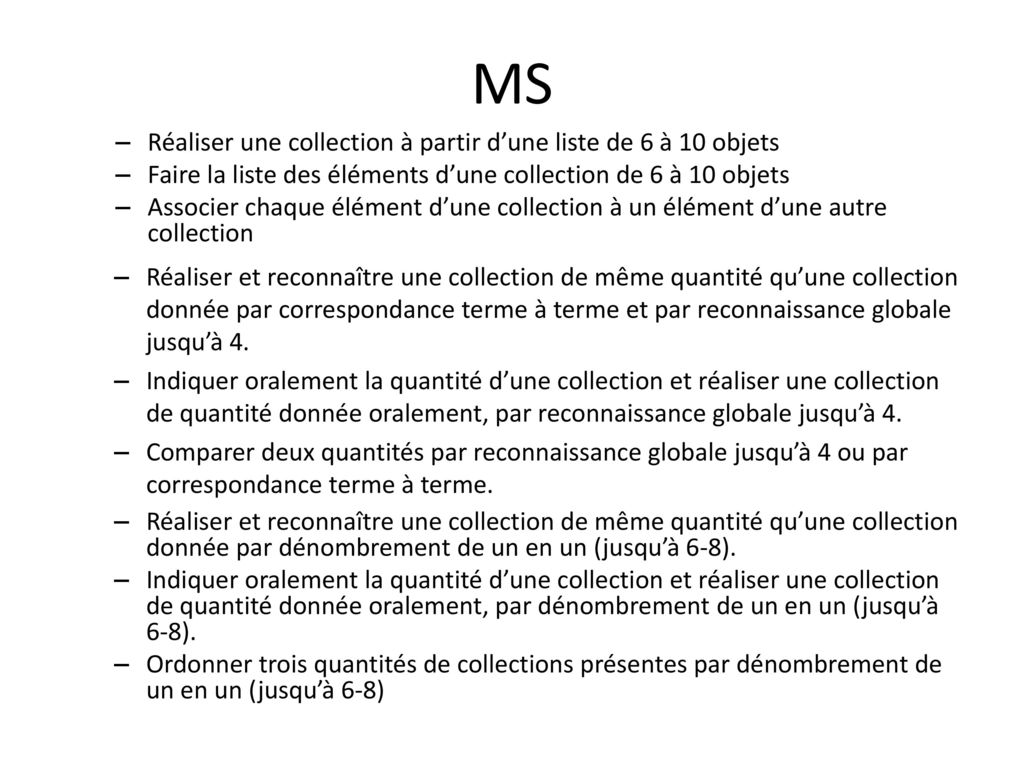 MS Réaliser une collection à partir d’une liste de 6 à 10 objets