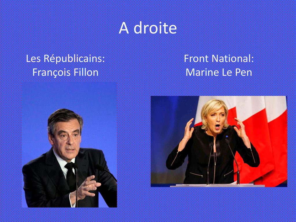 A droite Les Républicains: François Fillon