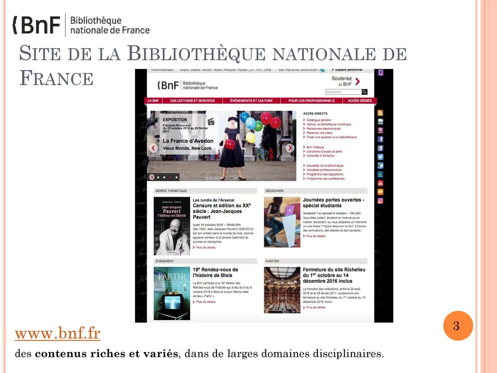 Site de la Bibliothèque nationale de France