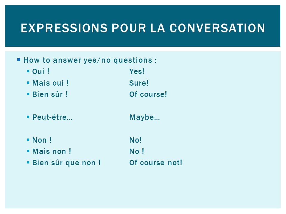 Expressions pour la conversation