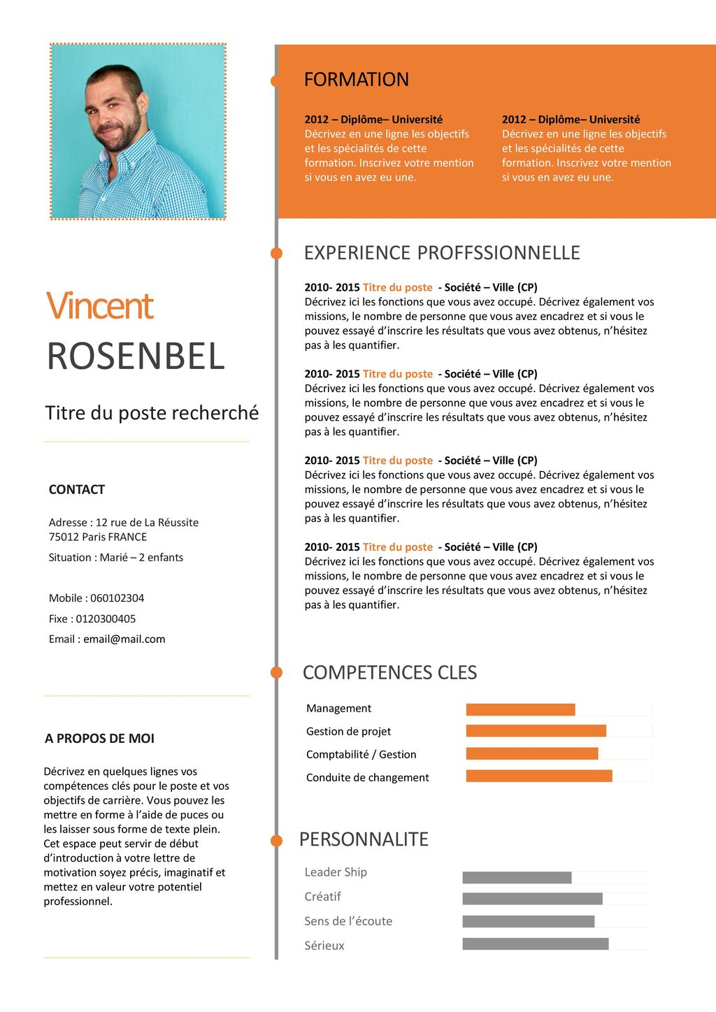 Vincent ROSENBEL FORMATION EXPERIENCE PROFFSSIONNELLE
