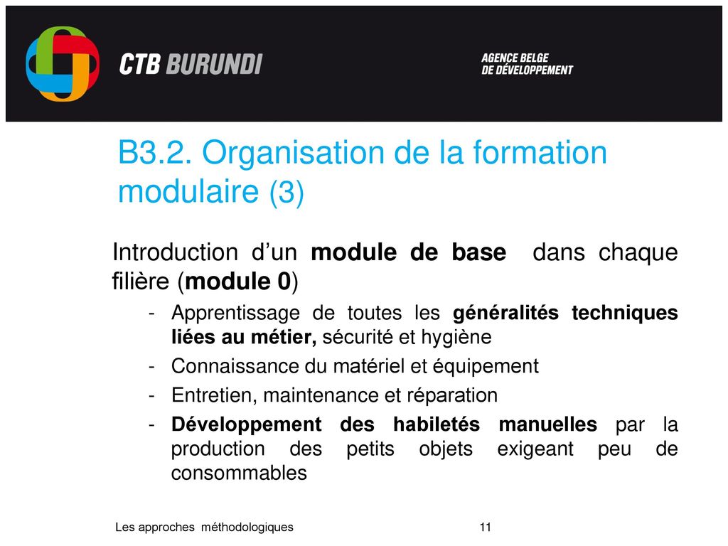 B3.2. Organisation de la formation modulaire (3)