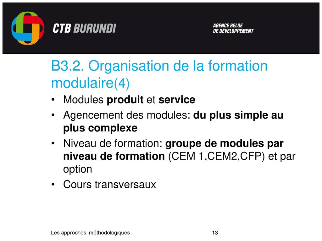 B3.2. Organisation de la formation modulaire(4)