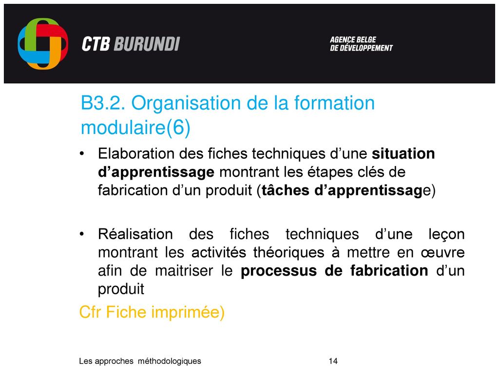 B3.2. Organisation de la formation modulaire(6)