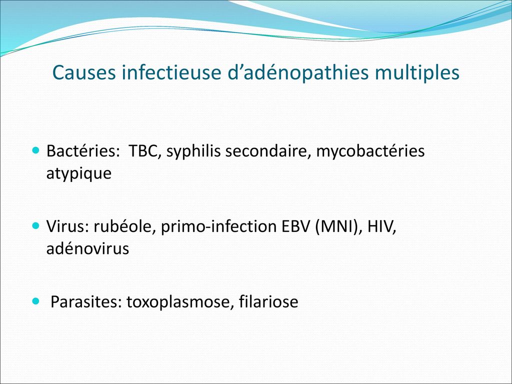 Causes infectieuse d’adénopathies multiples