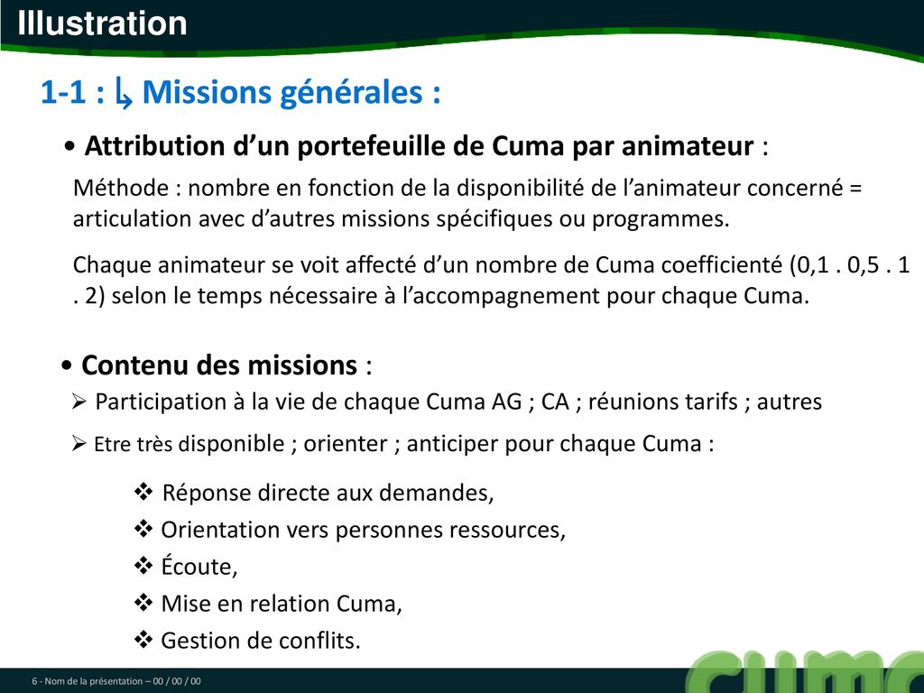1-1 : ↳ Missions générales :