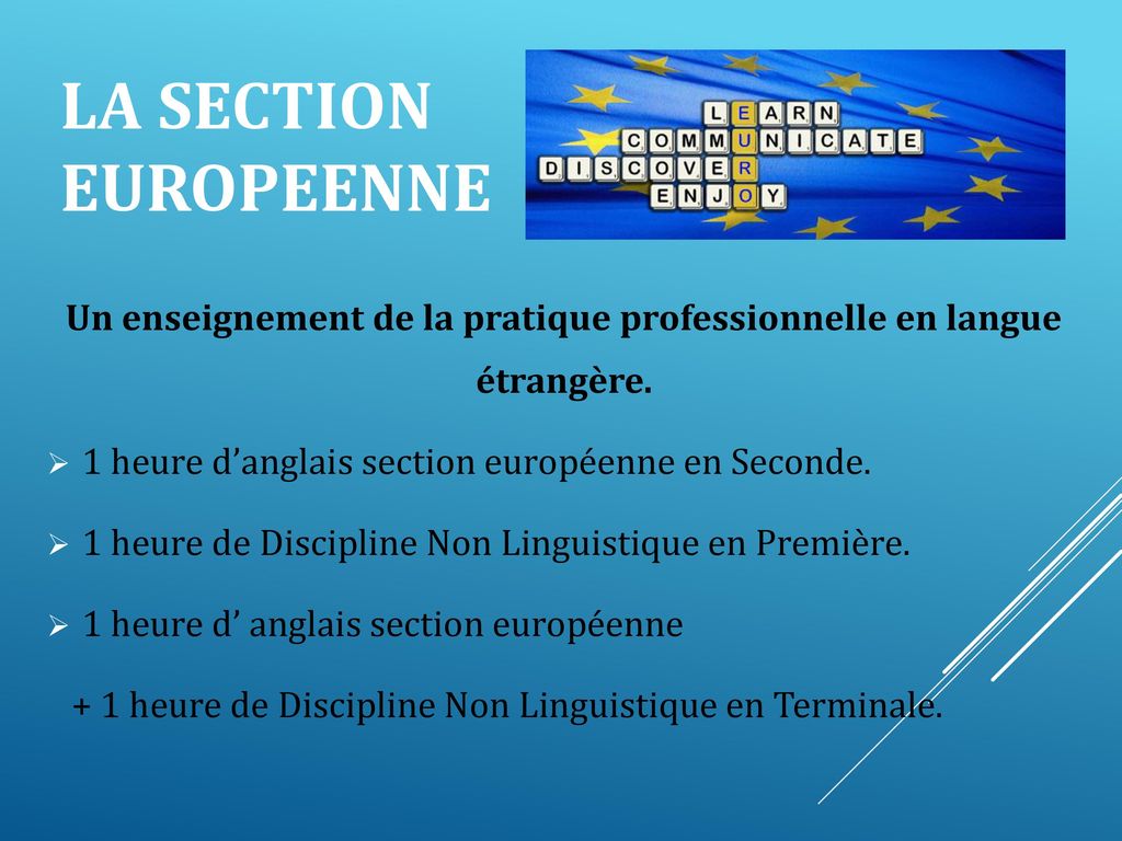 section europeenne bac pro tertiaire