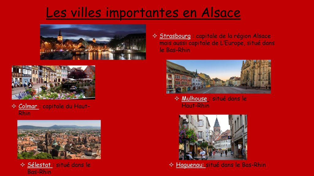 Les villes importantes en Alsace