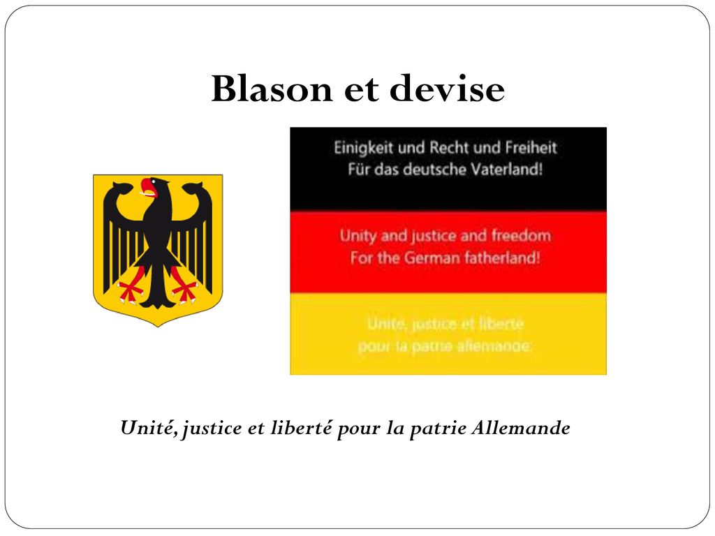 Unité, justice et liberté pour la patrie Allemande
