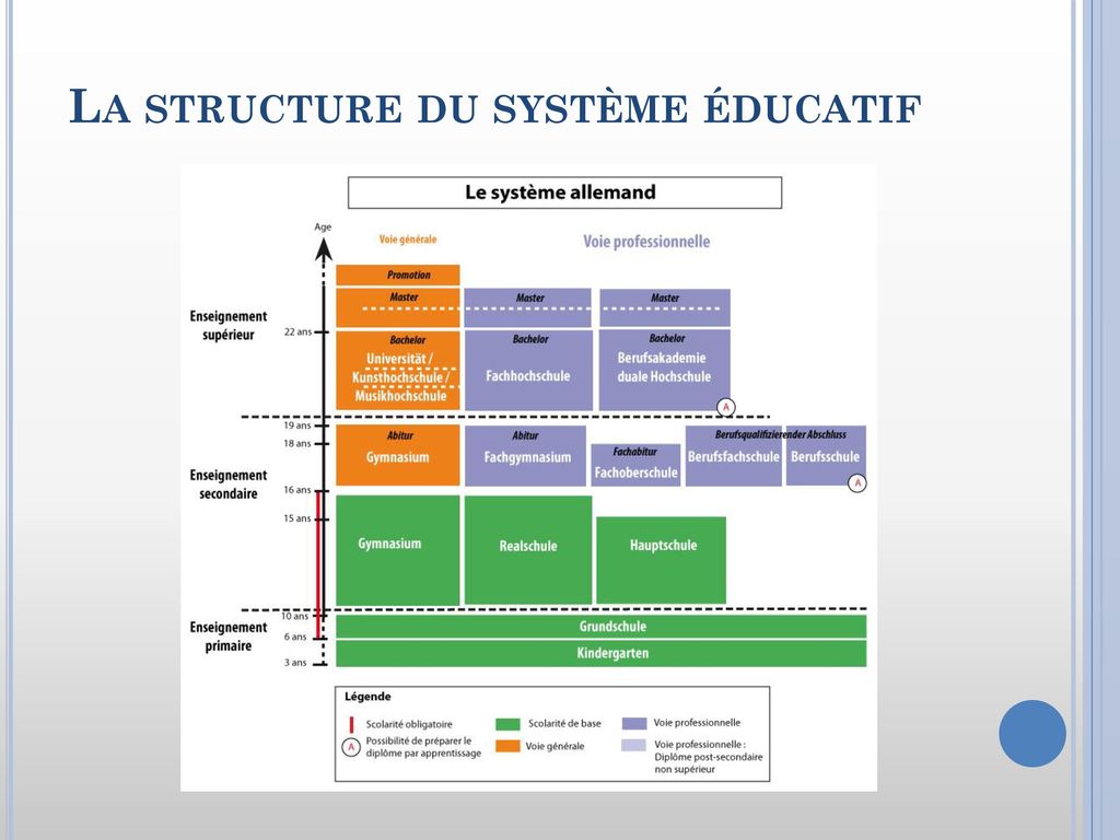 La structure du système éducatif