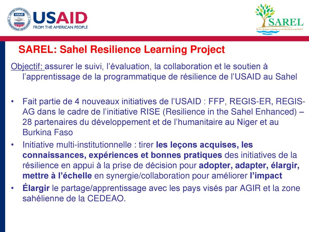 SAREL: Sahel Resilience Learning Project
