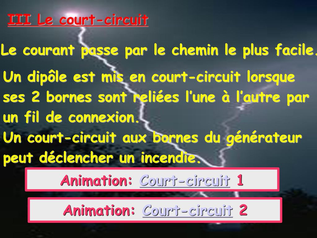 Animation: Court-circuit 1 Animation: Court-circuit 2