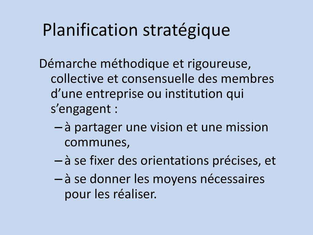 Planification stratégique